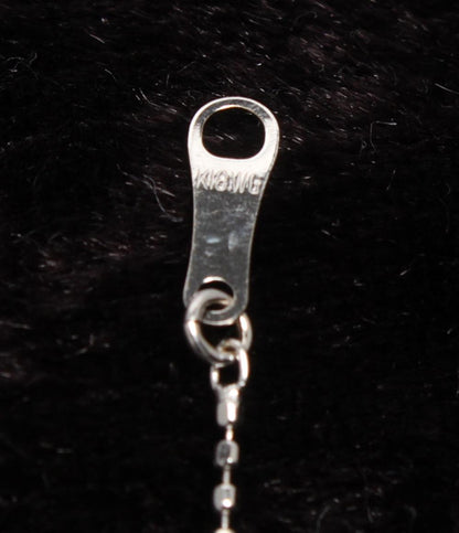 美品 ネックレス K18WG ダイヤ 0.05ct ピンクサファイア ハートモチーフ レディース