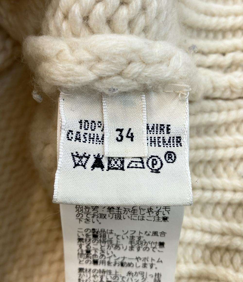 美品 エルメス 半袖ジップアップニット カシミヤ100% ゴルチエ レディース SIZE 34 (XS) HERMES