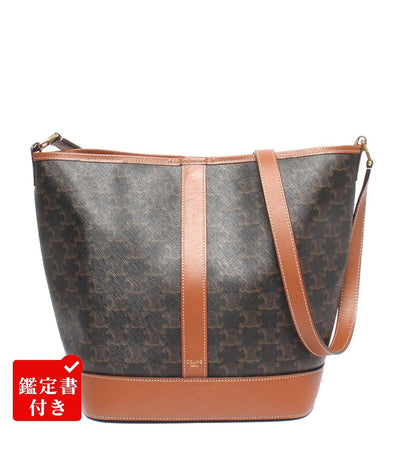 CELINE ショルダーバッグ 肩掛け ミディアム バケット トリオンフキャンバス 119132CAS レディース セリーヌ