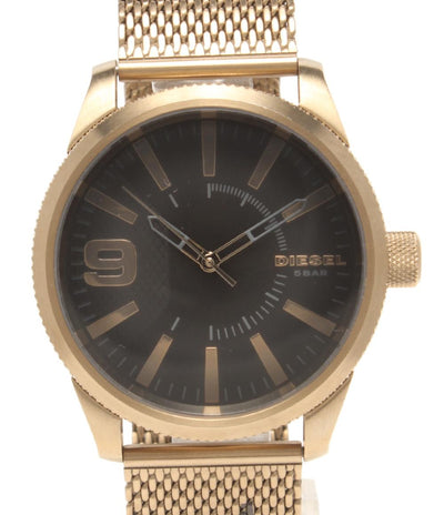 美品 DIESEL 腕時計 ラスプ クオーツ ブラック DZ-1899 メンズ ディーゼル