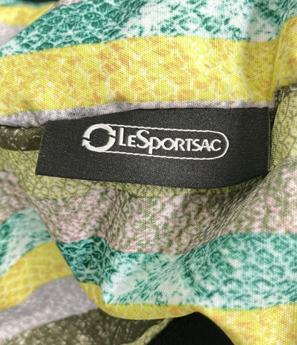美品 LeSportsac トートバッグ 肩掛け ストライプ柄 EXIT RINRIN PANIC レディース レスポートサック