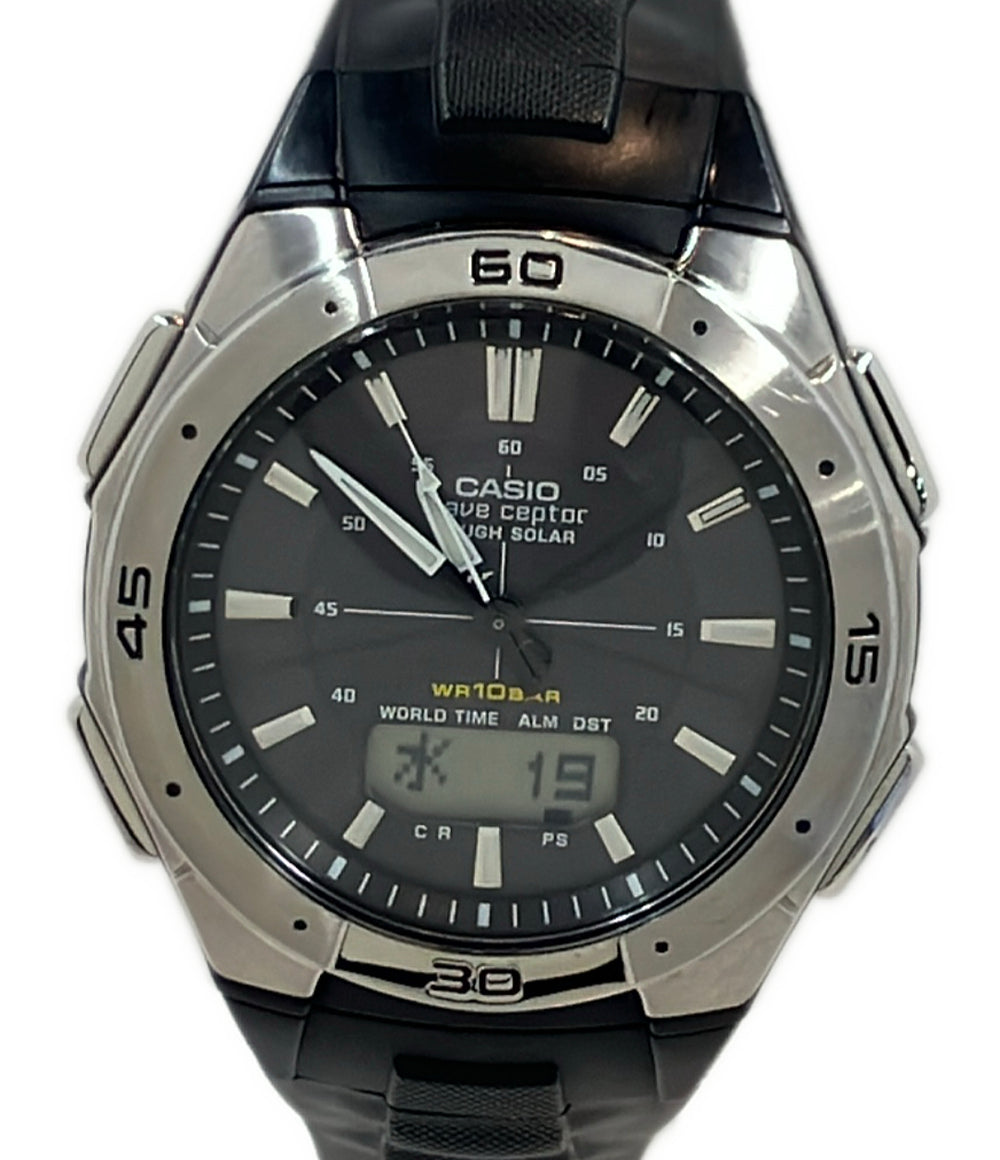 CASIO 腕時計 ウェーブセプター ソーラー ブラック WVA-470 メンズ カシオ