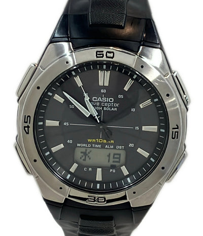 CASIO 腕時計 ウェーブセプター ソーラー ブラック WVA-470 メンズ カシオ