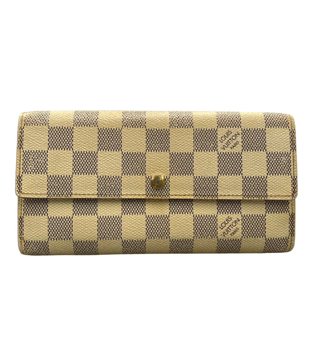 LOUIS VUITTON 長財布 ポルトフォイユ サラ ダミエ アズール N61735 レディース ルイ・ヴィトン