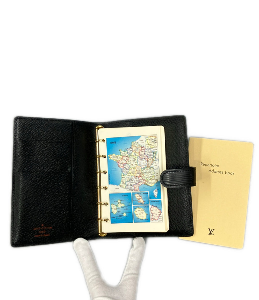 【美品】ルイヴィトン エピ アジェンダ PM 手帳カバー 手帳 ブラック 黒 LOUIS VUITTON 手帳カバー アジェンダ PM エピ R20052 メンズ ルイ