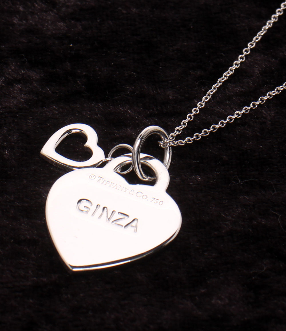 美品 Tiffany & Co. ネックレス K18  ダイヤ リターントゥティファニー ハートタグ 銀座 GINZA レディース ティファニー