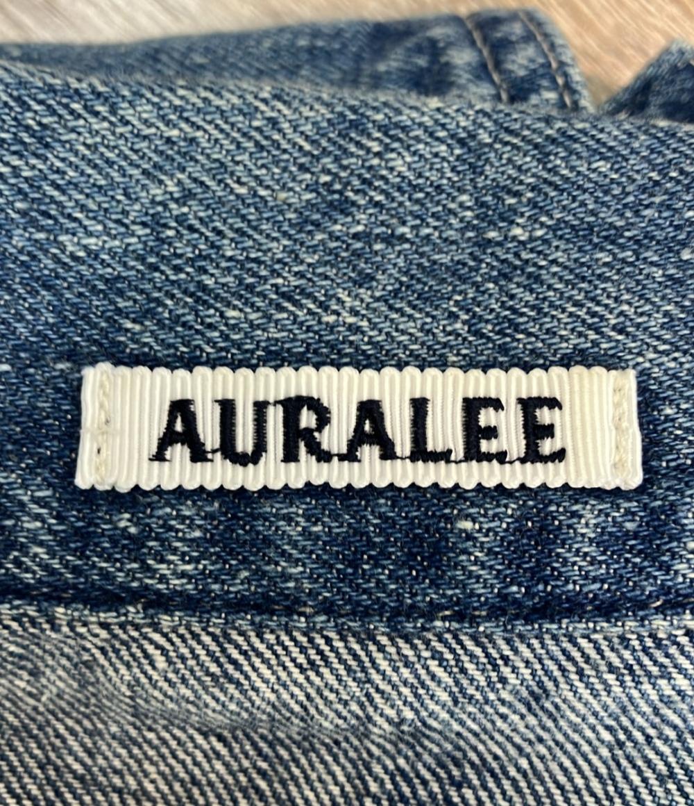 AURALEE デニムジャケット 23SS ソーピング シワ ブリーチ 雷柄 色落ち