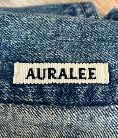 AURALEE デニムジャケット 23SS ソーピング シワ ブリーチ 雷柄 色落ち加工 Lightning Effect Indigo SELVEDGE FADED LIGHT DENIM BLOUSON A23SB01DE