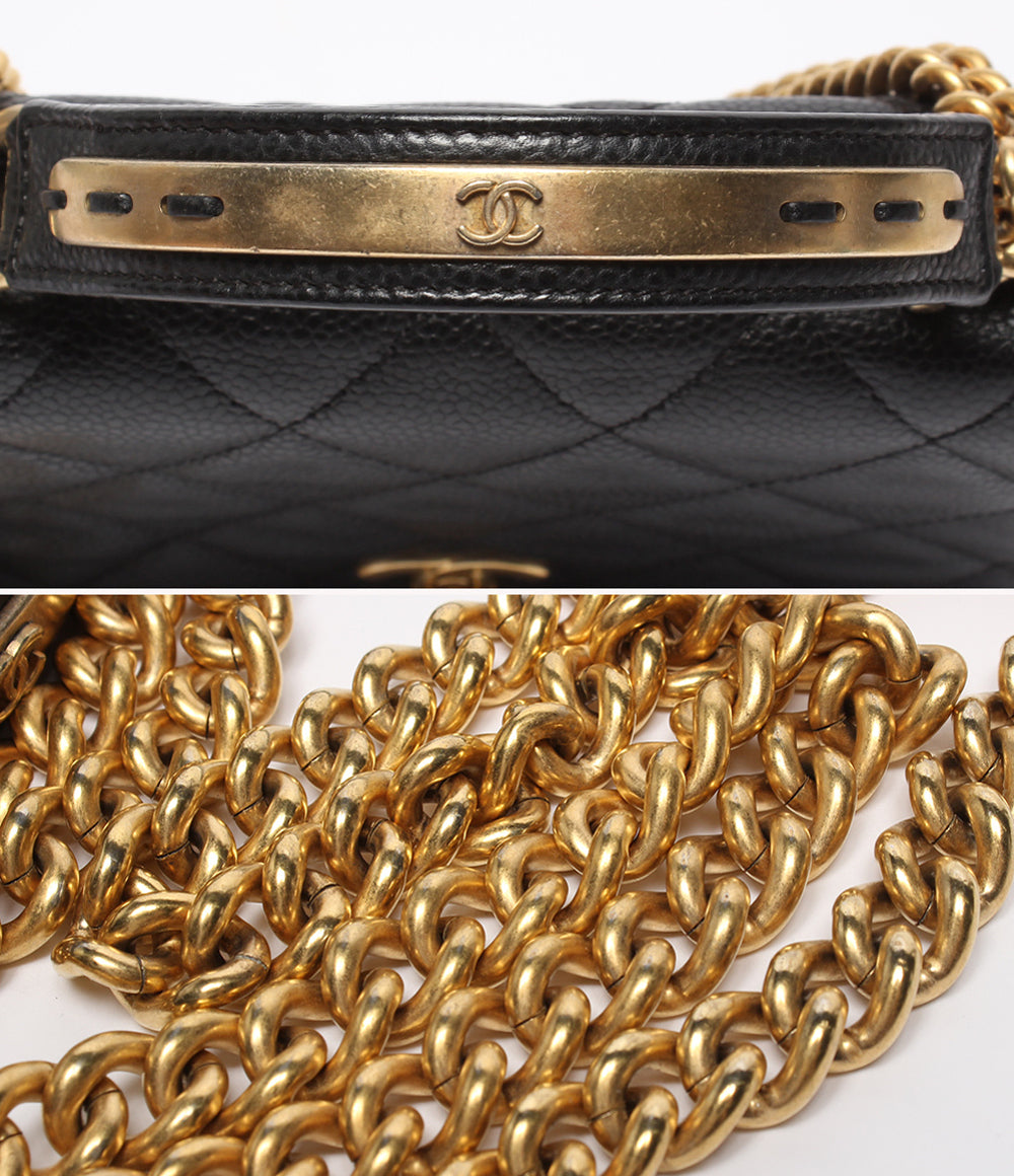 CHANEL チェーンショルダーバッグ 肩掛け 斜め掛け 24番台 キャビア