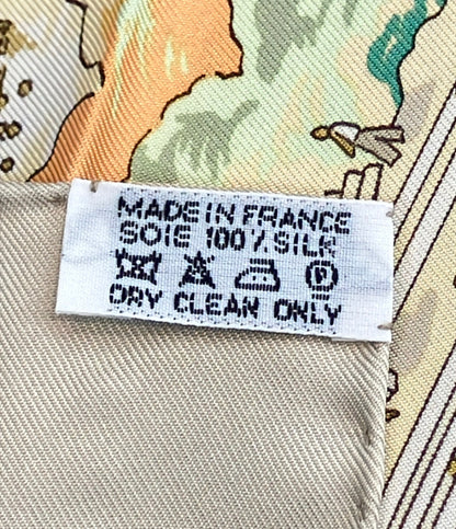HERMES スカーフ カレ90 シルク100% LE FLEUVE SACRÉ 聖なる大河 レディース エルメス