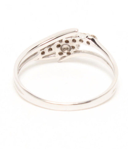美品 リング 指輪 K18WG ダイヤ 0.20ct フラワーモチーフ レディース SIZE 12号