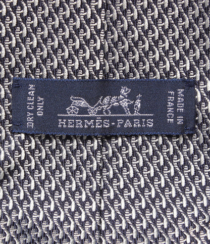美品 HERMES ネクタイ シルク100％ 総柄 メンズ エルメス