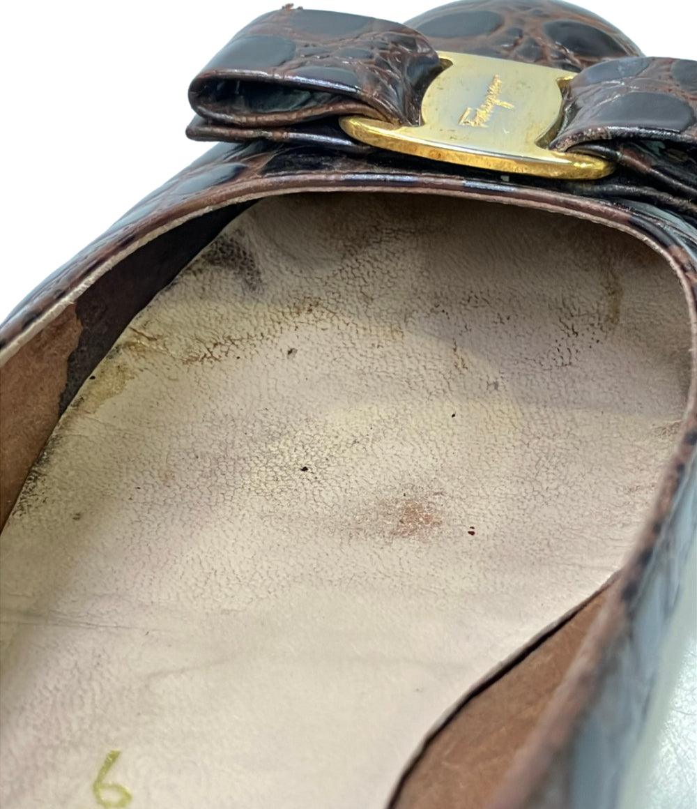 訳あり Salvatore Ferragamo パンプス ヴァラ DL 51767 レディース SIZE 8 サルヴァトーレフェラガモ