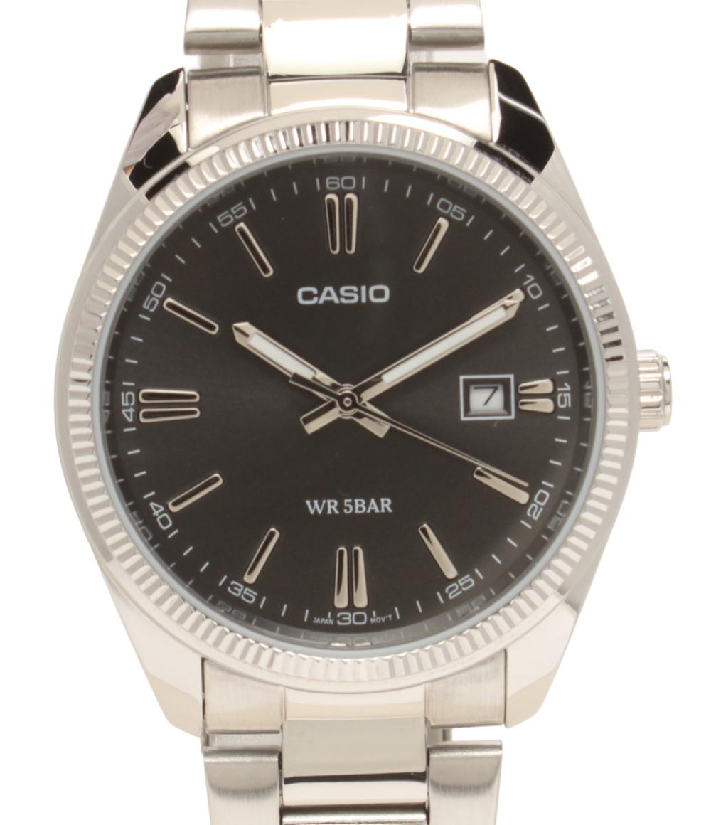 美品 CASIO 腕時計 クオーツ ブラック MTP-1302 メンズ カシオ