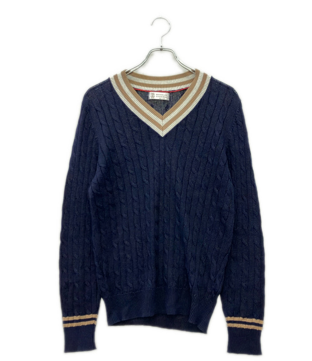 Brunello Cucinelli 長袖 Vネック ニット メンズ SIZE 46 (M) ブルネロクチネリ