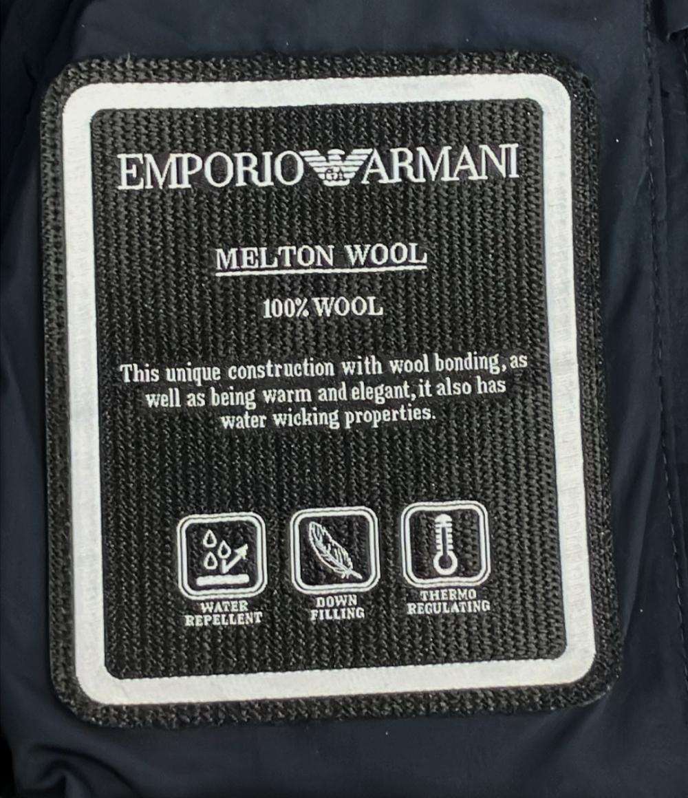 Emporio Armani ダウンコート メルトン レイヤード フーデッドダウン 6K1L74 1NYVZ メンズ SIZE 50 (XL) エンポリオ・アルマーニ