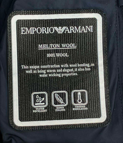 Emporio Armani ダウンコート メルトン レイヤード フーデッドダウン 6K1L74 1NYVZ メンズ SIZE 50 (XL) エンポリオ・アルマーニ