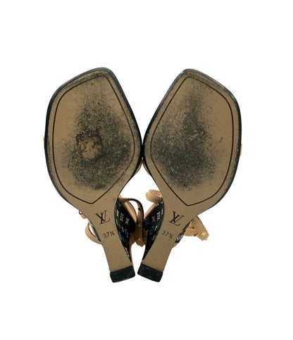 LOUIS VUITTON アンクルストラップサンダル ウェッジソール モノグラム レディース SIZE 37 1/2 (L) ルイ・ヴィトン