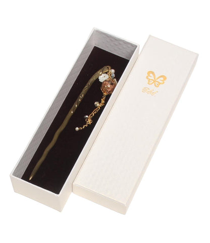 美品 かんざし 簪 ヘアアクセサリー 清水坂ガラス館 teftef 花 蝶 レディース