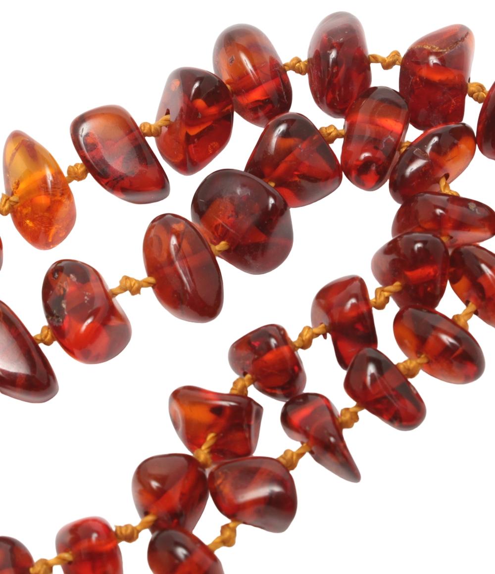 美品 ネックレス 琥珀6-20mm レディース