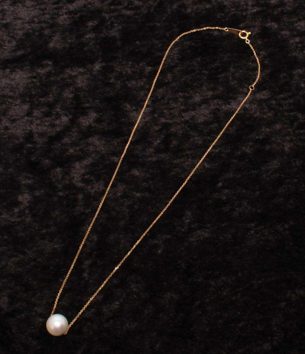 美品 ネックレス K18 パール 8.6mm レディース