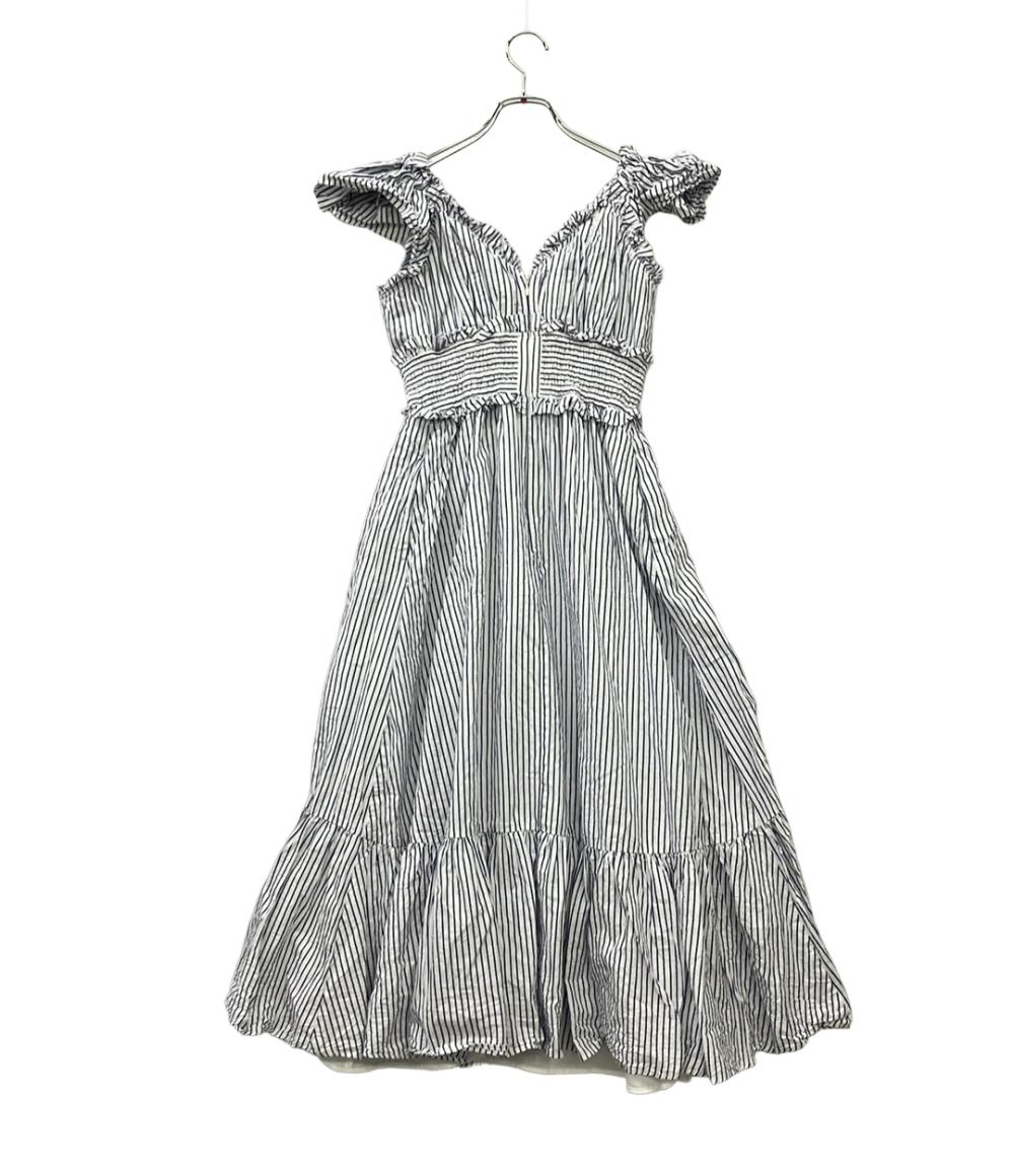 Estella.K ノースリーブワンピース ホワイト×ブルー ストライプ Charlotte Stripe Dress 124251330 レディース SIZE F (M) エステラケー