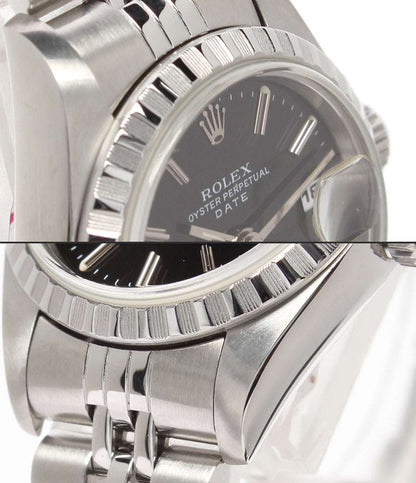 ROLEX 腕時計 オイスターパーペチュアル デイト 自動巻き ブラック 69240 レディース ロレックス