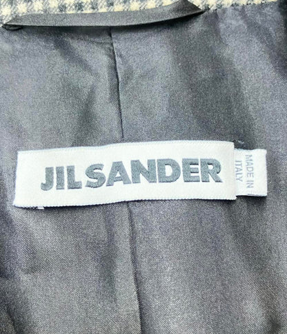 美品 ジルサンダー ウールシルクチェック柄テーラードジャケット レディース SIZE 34 (XS) JIL SANDER