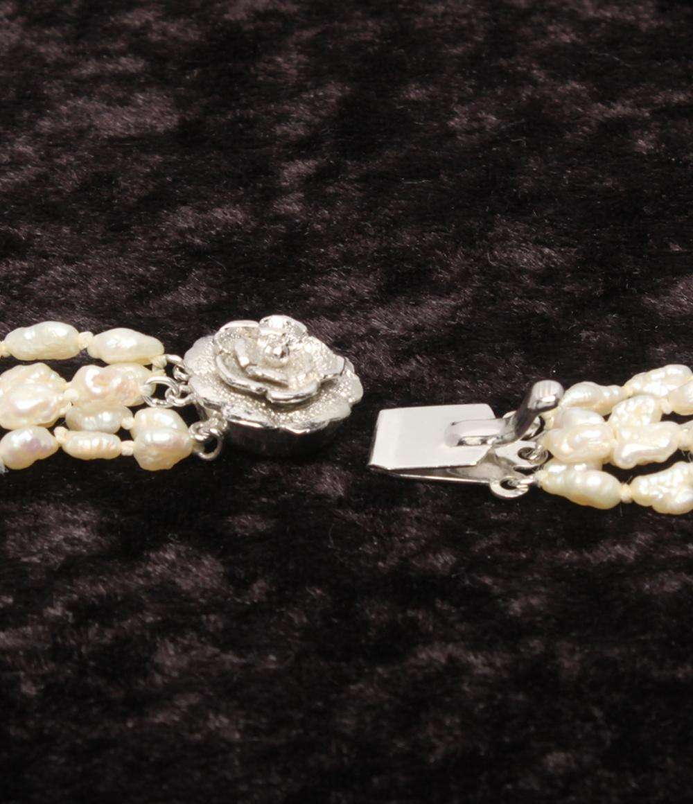 5連ネックレス 淡水パール レディース