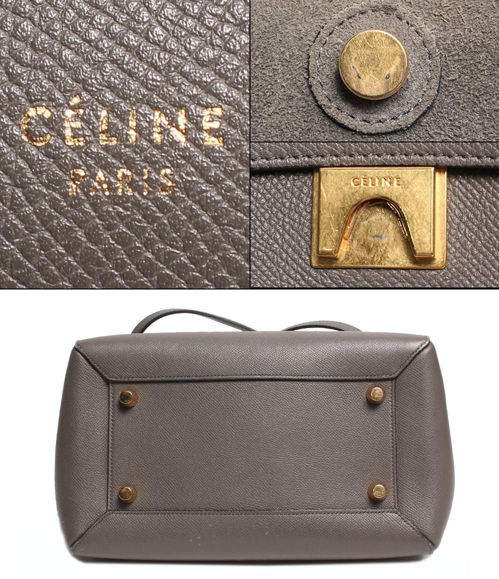 セリーヌ 2wayレザーハンドバッグ ゴールド金具 ベルトバッグ ミニ グレインドカーフスキン 189103ZVA.18LT レディース CELINE