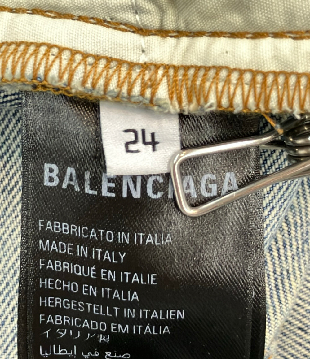 BALENCIAGA ワイドバギーデニムパンツ ダメージ加工 697886 レディース SIZE 24 (XL) バレンシアガ