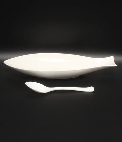 美品 Royal Copenhagen NIKKO ニッコー フィッシュトレイ ディッシュ 皿 33cm スープスプーン 19cm 2点セット ロイヤルコペンハーゲン