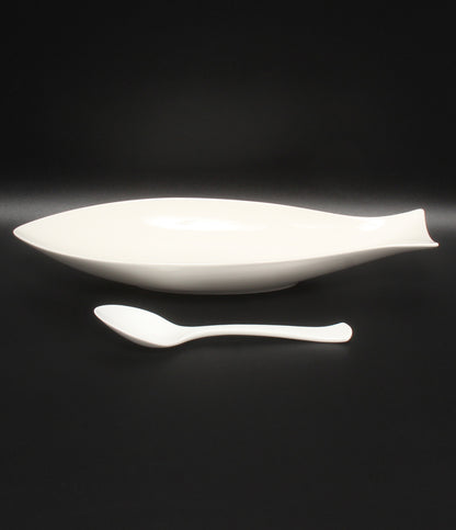 美品 Royal Copenhagen NIKKO ニッコー フィッシュトレイ ディッシュ 皿 33cm スープスプーン 19cm 2点セット ロイヤルコペンハーゲン