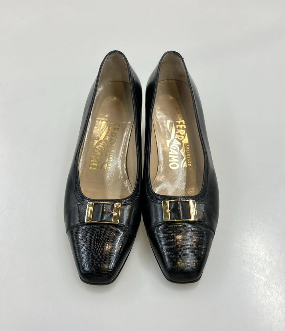 サルヴァトーレフェラガモ パンプス リザード切替 レディース SIZE 6 D (M) Salvatore Ferragamo