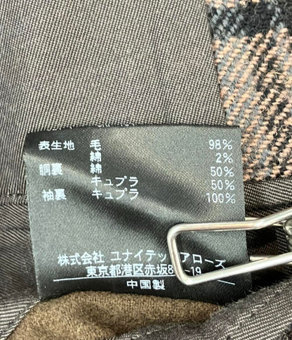 美品 ユナイテッドアローズ オンブレチェックバルカラーコート メンズ SIZE M UNITED ARROWS