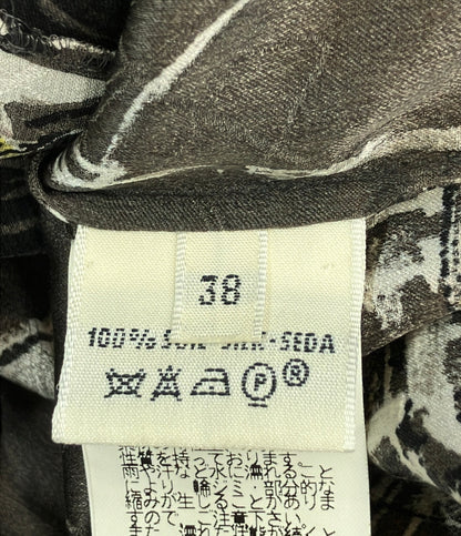 HERMES ツイルレーヌ長袖ブラウス シルク100% SH303 レディース SIZE 38 (M) エルメス