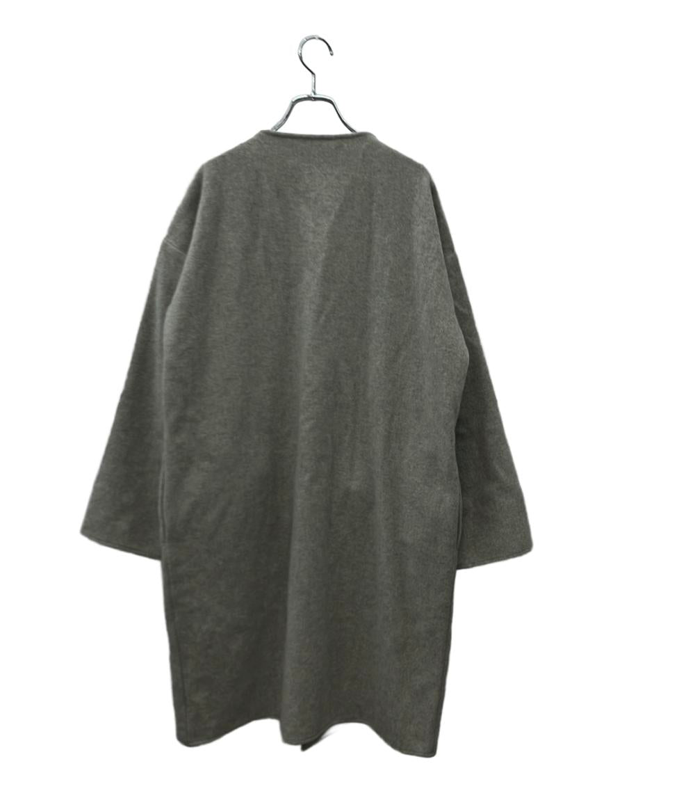MUYA コート ウール混格子チェック 毛混グレー 羽織 アウター Livery coat mjk25-2512-47 レディース SIZE 2 (M) ムヤ