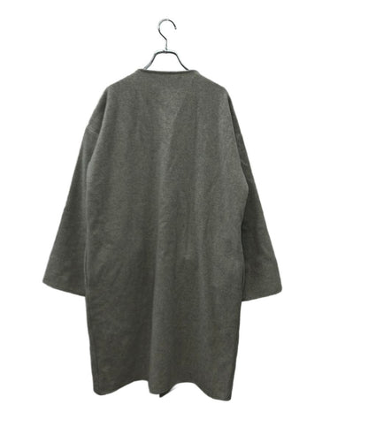 MUYA コート ウール混格子チェック 毛混グレー 羽織 アウター Livery coat mjk25-2512-47 レディース SIZE 2 (M) ムヤ