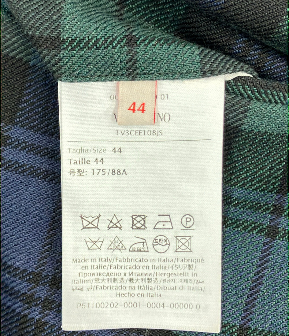美品 VALENTINO フラワーエンブロイダリー テーラードジャケット タータンチェック メンズ SIZE 44 (S) ヴァレンティノ
