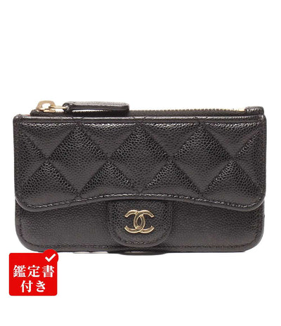 CHANEL コインケース カードケース フラグメントケース ゴールド金具 キャビアスキン マトラッセ AP2570 レディース シャネル