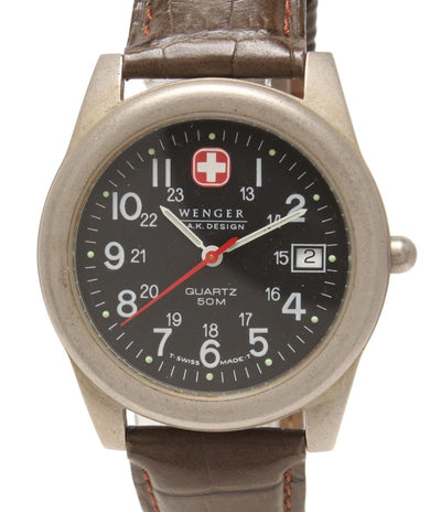 ウェンガー 腕時計 クオーツ ブラック メンズ WENGER