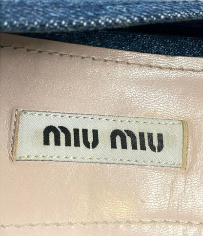Miu Miu オープントゥサンダル デニム エスパドリーユ ビジュー レディース SIZE 36 1/2 ミュウ ミュウ