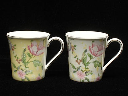 美品 ウェッジウッド マグカップ 2点セット ペア スウィートプラム ダマスク SWEET PLUM DAMASK WEDGWOOD