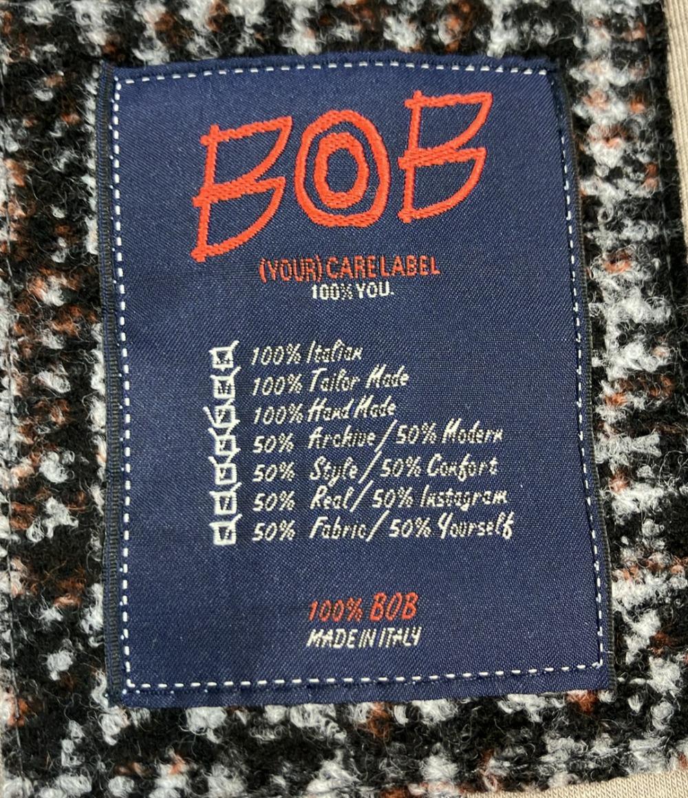 BOB テーラードジャケット ポケットチーフ付き チェック柄 SIZE 48 (L