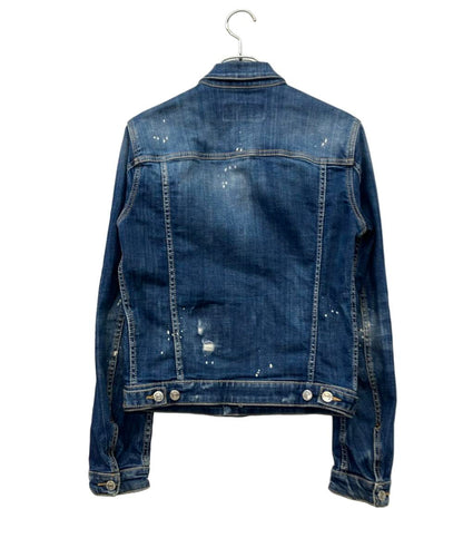 DSQUARED2 デニムジャケット ペイント ダメージ クラッシュ加工 スリムフィット ボタン Dan Jean Jacket S74AM0847 メンズ SIZE 46 (M)