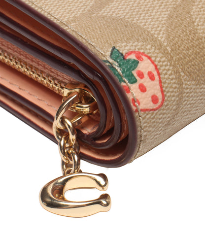 COACH 二つ折り財布 イチゴ柄 シグネチャー レディース コーチ