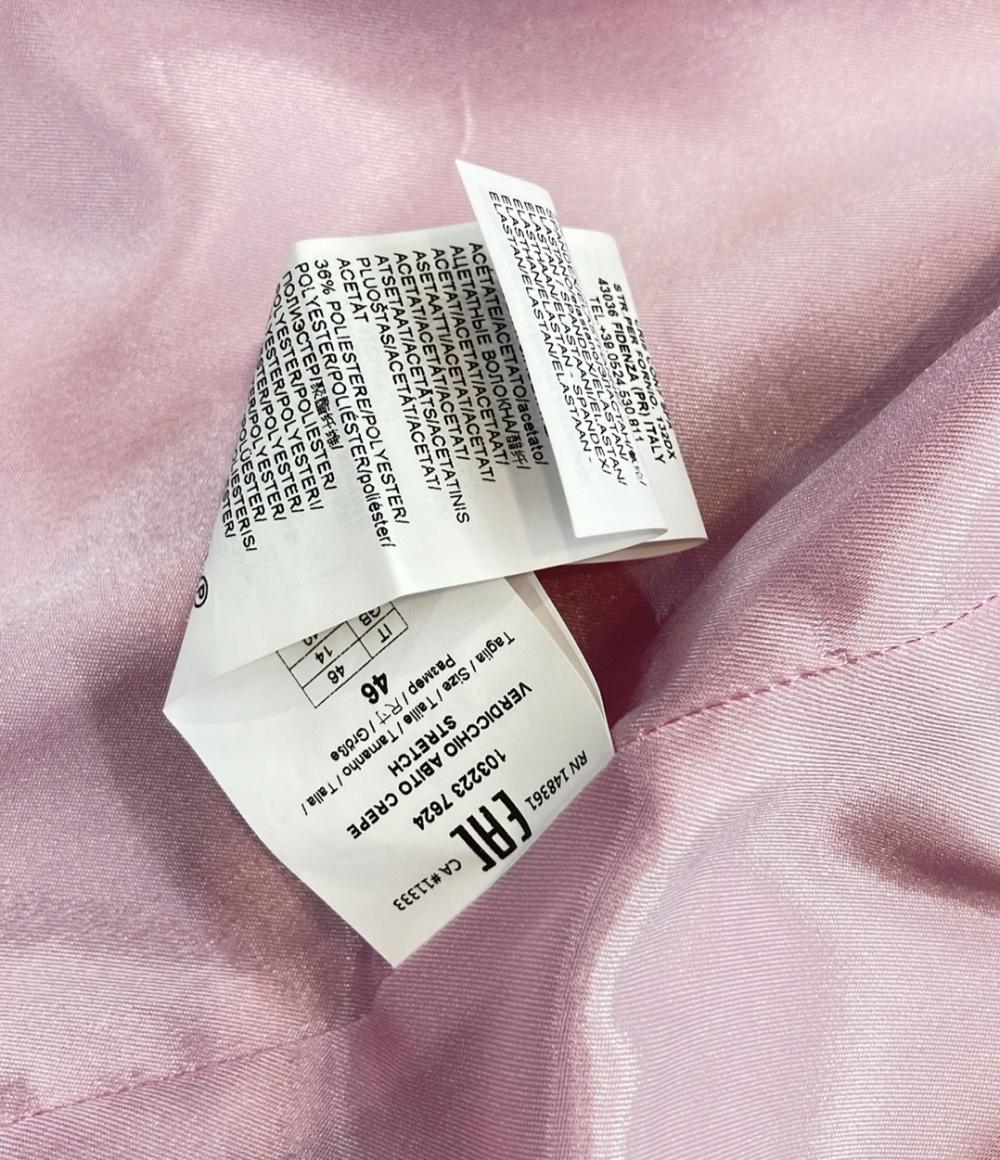 PINKO 半袖ワンピース スクエアネック ミニ 膝丈 ハーフスリーブ 五分袖 リボン Verdicchio レディース SIZE 46 (L) ピンコ