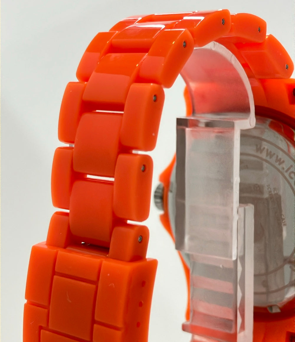 美品 ice watch 腕時計 クオーツ オレンジ メンズ アイスウォッチ