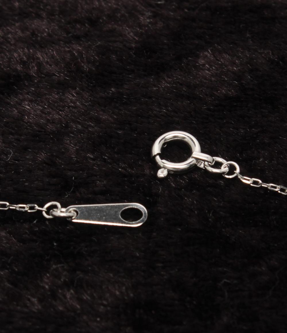 美品 ネックレス K18WG ダイヤ 0.07ct しずくモチーフ レディース