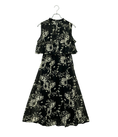 美品 ANAYI アートフラワー ノースリーブワンピース キャミソールペチコート付 レディース レディース SIZE 36 (XS) アナイ
